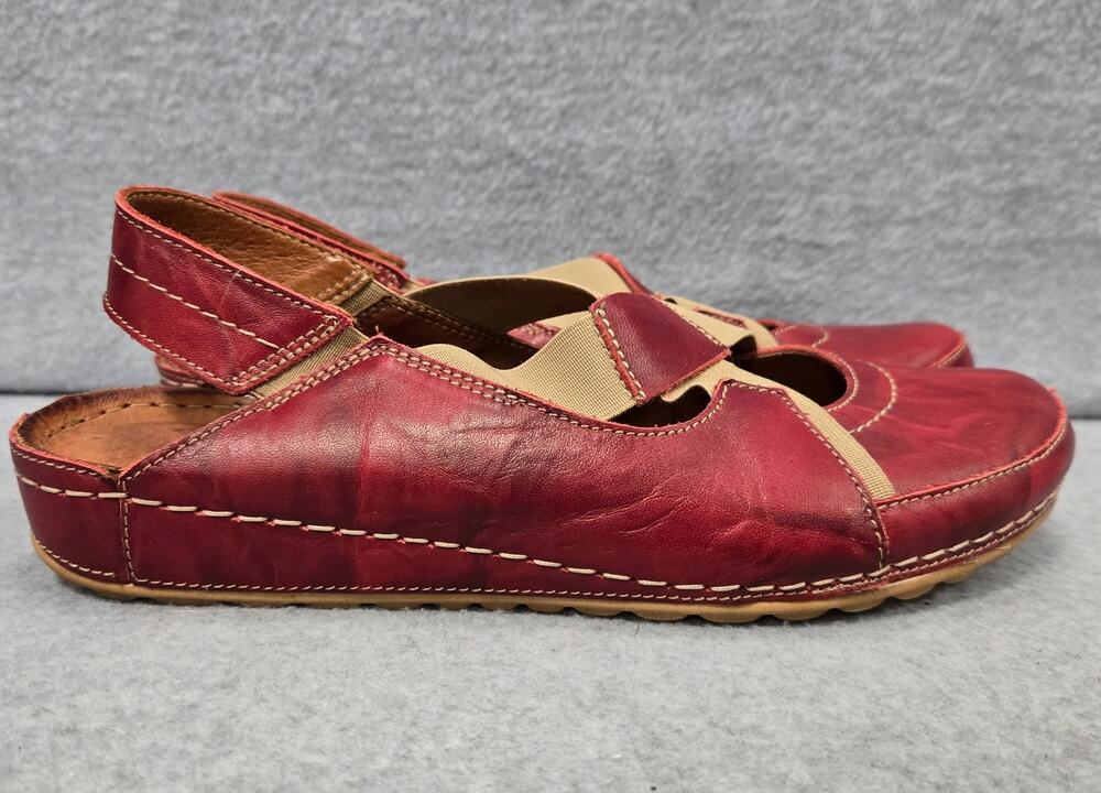 V Italia Red Sling Back Sandals Size 39